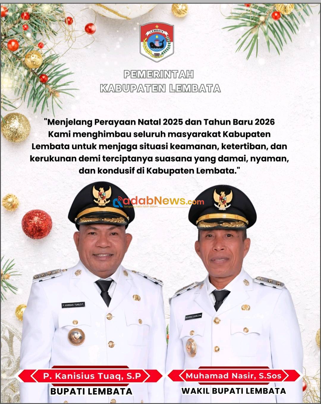 Pemda Lembata Keluarkan Himbauan Jelang Natal 2025 dan Tahun Baru 2026