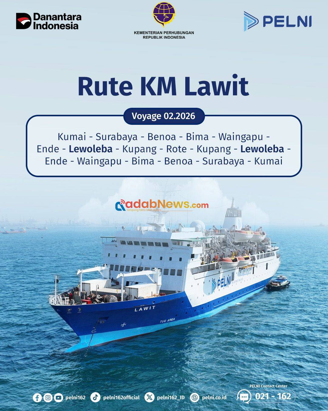 KM Lawit Resmi Singgahi Pelabuhan Lewoleba Mulai 22 Januari 2026